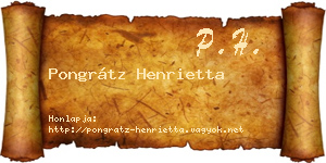 Pongrátz Henrietta névjegykártya