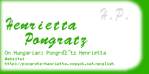 henrietta pongratz business card